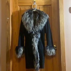 COPY - EUC. Bebe suede and Mongolian fur coat. Penny lane